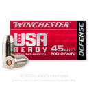 Premium 45 ACP Ammo For Sale - 200 Grain JHP Ammunition in Stock by Winchester USA Ready Defense - 20 Rounds