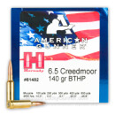 Premium 6.5 Creedmoor Ammo For Sale - 140 Grain HPBT Ammunition in Stock by Hornady American Gunner - 50 Rounds