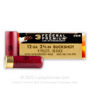 12 ga Ammo For Sale - 2-3/4", 8 Pellet 00 Buckshot by Federal LE (5 Rounds)