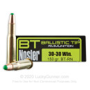 Premium 30-30 Ammo For Sale - 150 RN Ballistic Tip Ammunition in Stock by Nosler - 20 Rounds
