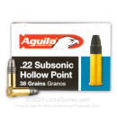 Bulk 22 LR Ammo For Sale - 38 Grain HP Ammunition in Stock by Aguila Subsonic - 1000 Rounds
