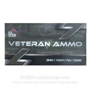 Bulk 9mm Ammo For Sale - 115 Grain FMJ Ammunition in Stock by Veteran Ammo - 1000 Rounds