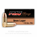9mm Ammo For Sale - 115 gr FMJ - Reloadable PMC Ammunition Online