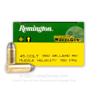 Premium 45 Long Colt Ammo For Sale - 250 Grain LRN Ammunition in Stock by Remington Performance Wheel Gun - 50 Rounds