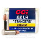 Premium 22 LR Ammo For Sale - 32 Grain CPHP Ammunition in Stock by CCI Stangers - 100 Rounds