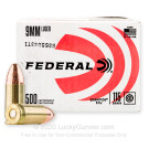 Cheap 9mm Ammo For Sale - 115 Grain FMJ Ammunition in Stock by Federal Champion - 500 Rounds