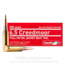 Cheap 6.5 Creedmoor Ammo For Sale - 140 Grain FMJBT Ammunition in Stock by Aguila - 20 Rounds