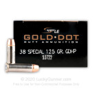Premium 38 Special Ammo For Sale - 125 Grain HP Ammunition in Stock by Speer Gold Dot - 50 Rounds