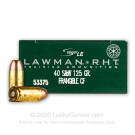 Premium 40 S&W Ammo For Sale - 125 Grain RHT Frangible Ammunition in Stock by Speer Lawman - 50 Rounds