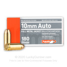 Cheap 10mm Auto Ammo For Sale - 180 Grain FMJ Ammunition in Stock by Aguila - 50 Rounds