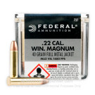 Cheap 22 WMR Ammo For Sale - 40 Grain FMJ Ammunition in Stock by Federal Champion Training - 50 Rounds