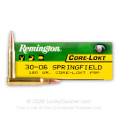 30-06 - 180 Grain PSP - Remington Core-Lokt - 20 Rounds