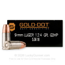 9mm - 124 Grain JHP - Speer Gold Dot LE - 50 Rounds