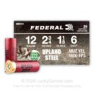12 Gauge - 2-3/4" 1-1/8oz. #6 Shot - Federal Upland Steel - 25 Rounds