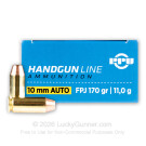 10mm Auto - 170 Grain FPJ - Prvi Partizan - 50 Rounds