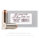 45 Long Colt - 250 Grain XTP JHP - Underwood - 20 Rounds