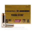 45 Long Colt - 210 Grain JHP - Federal Personal Defense Hydra-Shok Deep - 20 Rounds