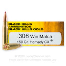 308 - 150 Grain CX - Black Hills Gold - 20 Rounds