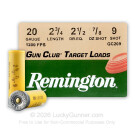 20 ga - 2-3/4" Lead Shot - 7/8 oz. - #9 -  Remington Gun Club - 250 Rounds