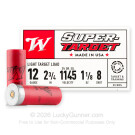 12 ga - 2-3/4" Lead Shot Target Load - 1-1/8 oz - #8 - Winchester Super Target - 25 Rounds