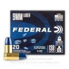 9mm - 138 Grain SHP - Federal Syntech Defense - 20 Rounds