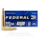 223 Rem - 50 Grain JHP - Federal American Eagle - 500 Rounds