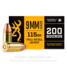 9mm - 115 Grain FMJ - Browning - 1000 Rounds