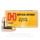 32 ACP - 60 Grain FTX - Hornady Critical Defense - 250 Rounds
