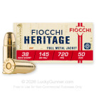 38 S&W - 145 gr FMJ- Fiocchi - 50 Rounds