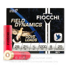 28 Gauge - 2-3/4" 3/4oz. #8 Shot - Fiocchi Dove Loads - 25 Rounds