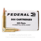 223 Rem - 55 Grain FMJ - Federal American Eagle - 500 Rounds