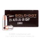 25 ACP - 35 Grain JHP - Speer Gold Dot - 20 Rounds