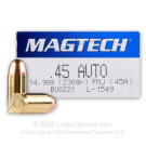 45 ACP - 230 Grain FMJ - Magtech - 1000 Rounds