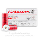 12 ga - 2-3/4" Steel Shot Target Load - 1-1/8 oz - #7 - Winchester Super Target - 250 Rounds