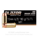 10mm Auto - 180 Grain FMJ - Blazer Brass - 50 Rounds