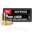 9mm - 147 gr JHP - Winchester USA- 50 Rounds