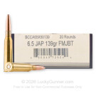 6.5 Japanese - 139 Grain FMJBT - Bannerman - 20 Rounds