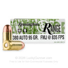 380 Auto - 95 Grain FMJ - Remington Range - 50 Rounds