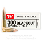 300 AAC Blackout - 147 Grain FMJ - Winchester USA - 20 Rounds