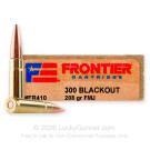 300 AAC Blackout - 208 Grain FMJ - Hornady Frontier - 200 Rounds