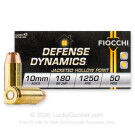 10mm Auto - 180 Grain JHP - Fiocchi - 500 Rounds