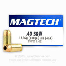 40 S&W - 180 Grain JHP - Magtech - 50 Rounds