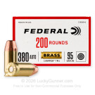 380 Auto - 95 Grain FMJ - Federal Champion - 200 Rounds