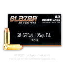 38 Special - 125 gr FMJ - Blazer Brass - 50 Rounds