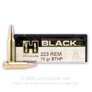 223 Rem - 75 Grain BTHP Match - Hornady BLACK - 20 Rounds