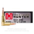 6mm ARC - 103 Grain ELD-X - Hornady Precision Hunter - 20 Rounds