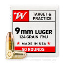 9mm - 124 Grain FMJ - Winchester USA - 1000 Rounds