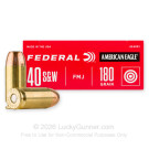 40 S&W - 180 Grain FMJ - Federal American Eagle - 50 Rounds