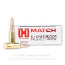 6.5 Creedmoor - 147 Grain ELD Match - Hornady Match - 20 Rounds