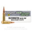 260 Rem - 140 Grain HPBT MatchKing - Remington Premier Match - 20 Rounds